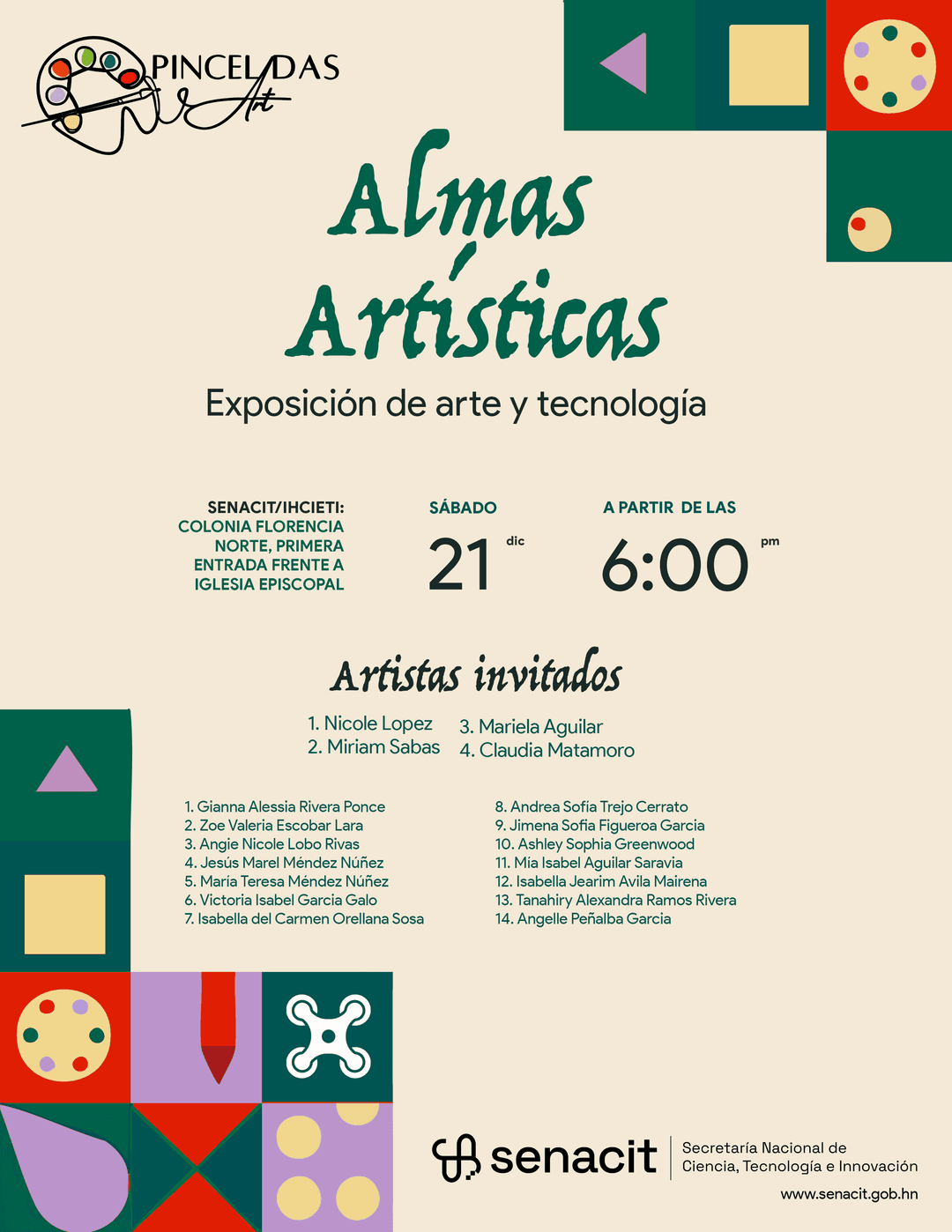 Invitación a la exposición de arte